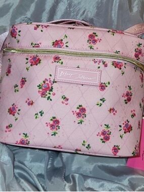 Betsey Johnson Pink Floral Insulated Lunch Tote with Strap